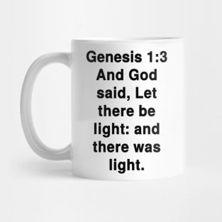 Genesis 1:3 King James Version Bible Verse Typography Mug